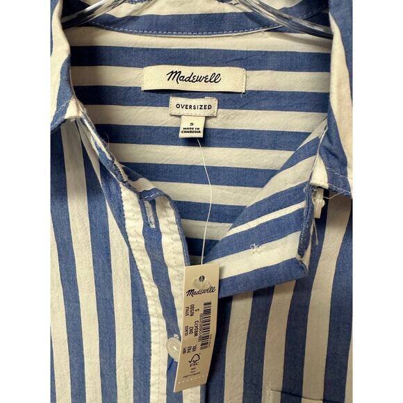 Madewell Signature Poplin Oversized Shirt Womens Sz S NJ590 - Picture 5 of 12